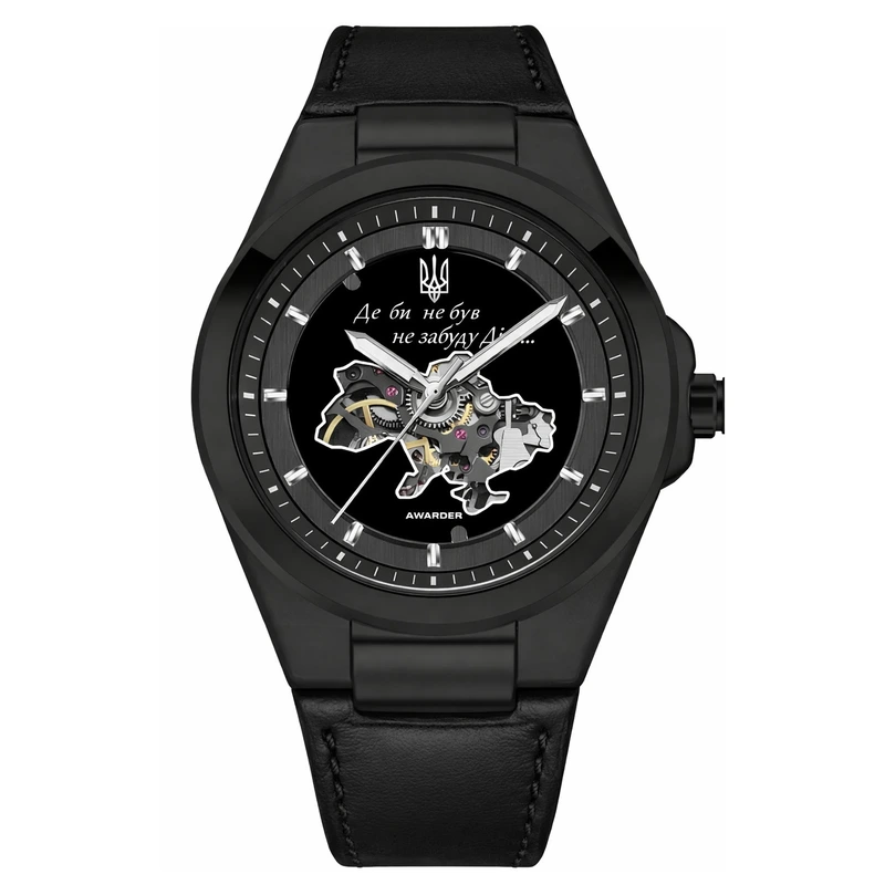 Годинник наручний Awarder 050 Де би не був All Black Leather — Awarder