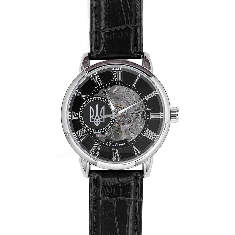 Годинник наручний Patriot Mechanic Silver-Black + Коробка