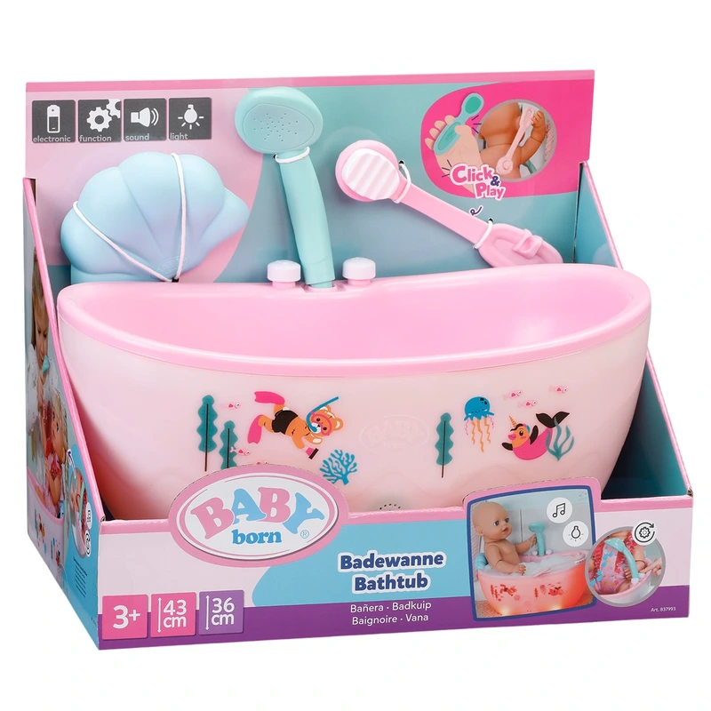Автоматична ванночка для ляльки BABY BORN серії "Click and Play" – КАЗКОВЕ КУПАННЯ (світло, звук) — BABY born