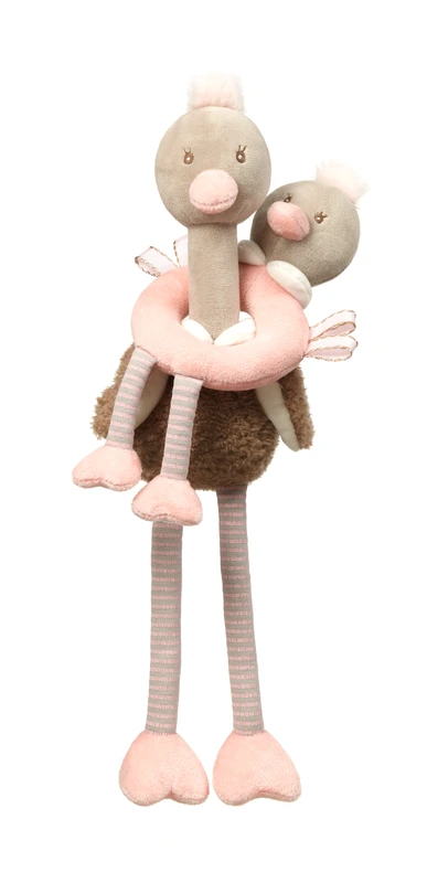 Розвиваючий іграшковий набір - м'яка іграшка та брязкальце "Страуси" — Babyono