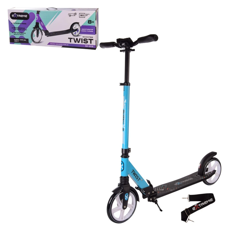 Самокат міський 2-х колісний SK205 (RL7T) СИНІЙ колеса 200 мм PU, алюмінієвий — Bambi