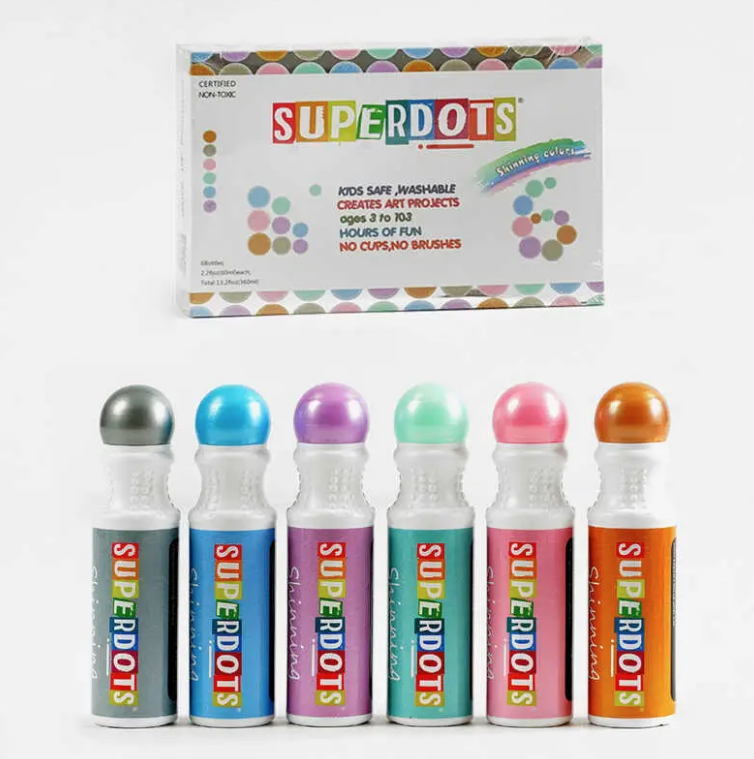 Дитячі крапкові маркери 35510, 6 кольорів по 60 мл — Bambi