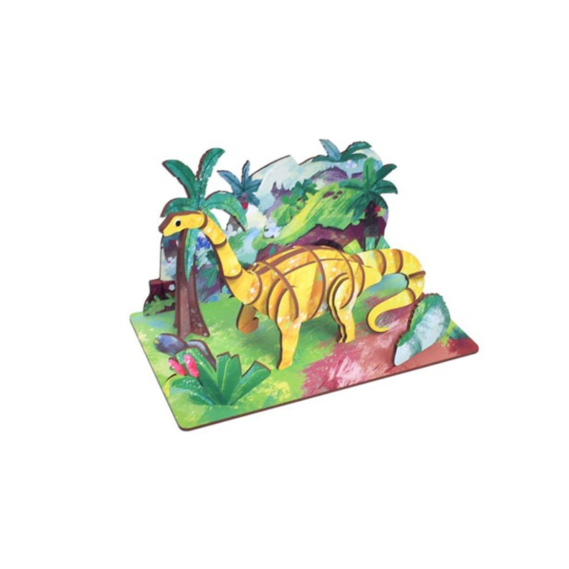 Дерев'яний пазл 3D "Diplodocus" 68043W 35 деталей — Bambi