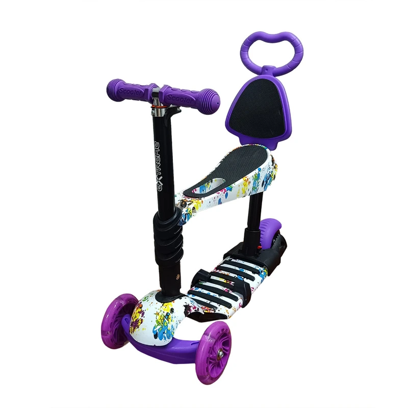 Дитячий самокат 4-х колісний 5 в 1 SC20482(Violet) колеса зі світлом — Bambi