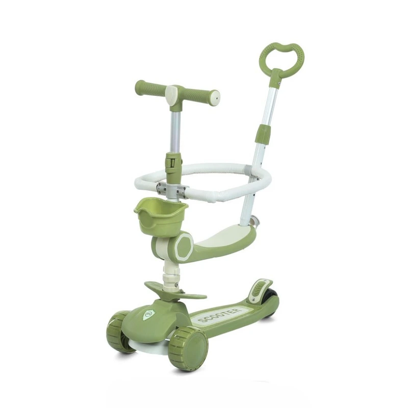 Самокат дитячий триколісний 5 в 1 JR3-133-GR, колеса зі світлом — Bambi