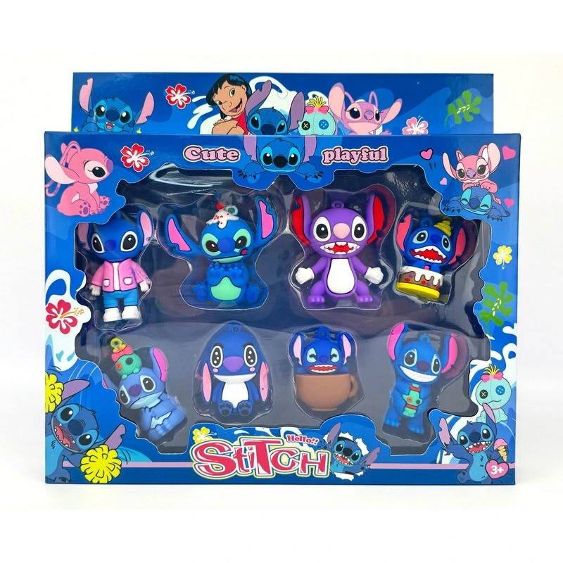 Набір колекційних фігурок "Ліло і Стіч" 9527-3A силікон, 8 шт