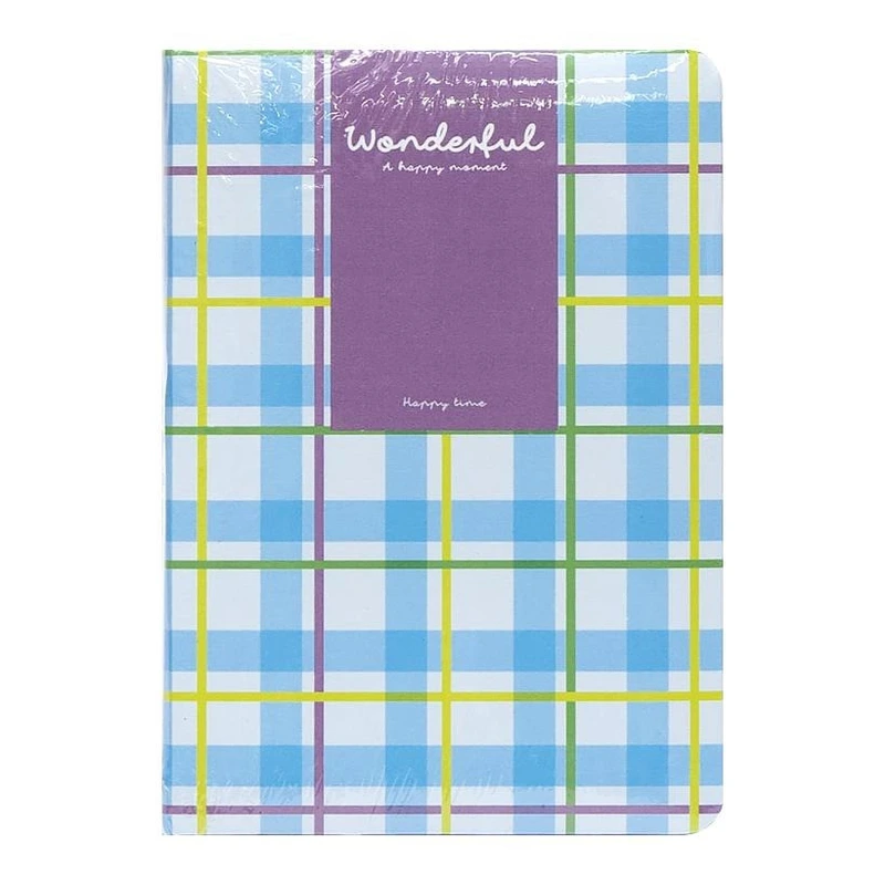 Блокнот A6 "Wonderful" 6701-1 твердий перепліт, 2 закладки та 2 гумки для ручок 80 аркушів 10х14,5 см Блакитний — Bambi