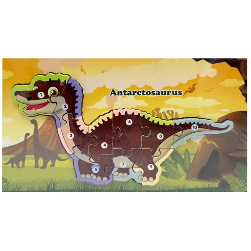 Дерев'яний пазл-вкладиш "Antarctosaurus" MD 1924-4, 10 елементів — Bambi