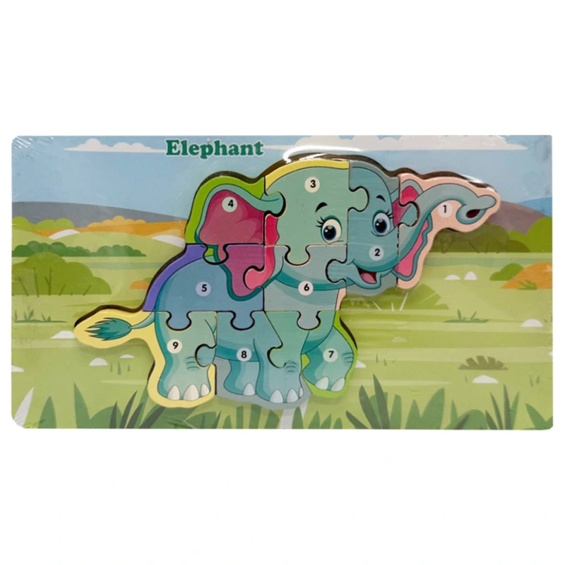 Дерев'яний пазл-вкладиш "Elephant" MD 1924-11, 9 елементів — Bambi