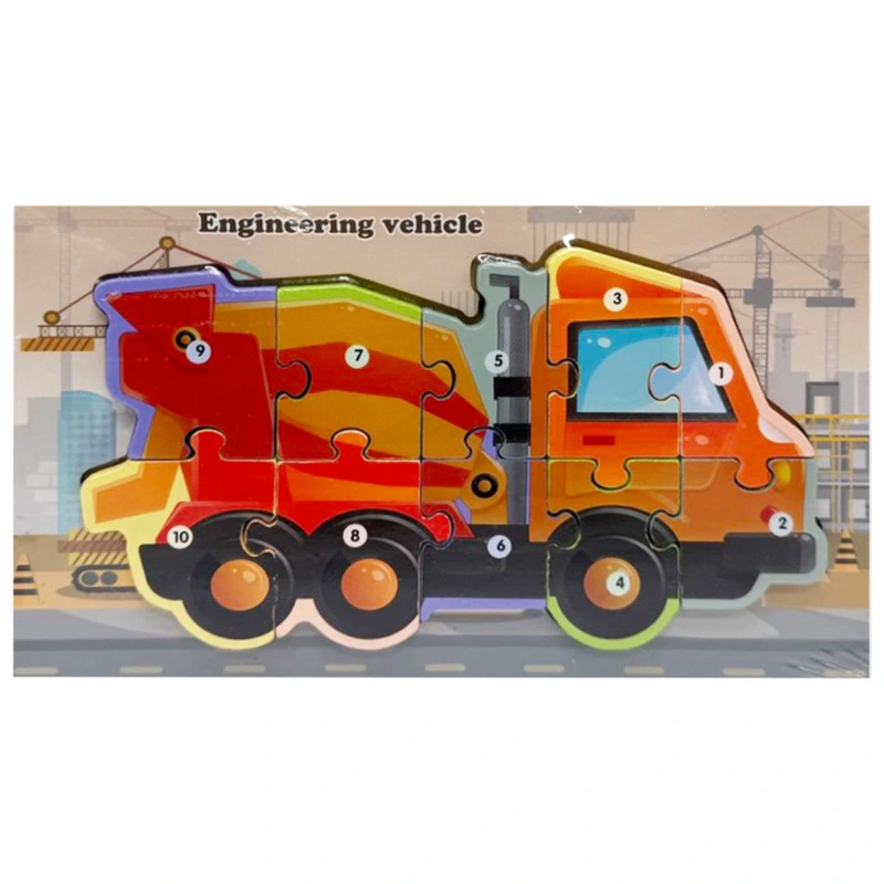 Дерев'яний пазл-вкладиш "Engineering vehicle" MD 1924-7, 10 елементів — Bambi