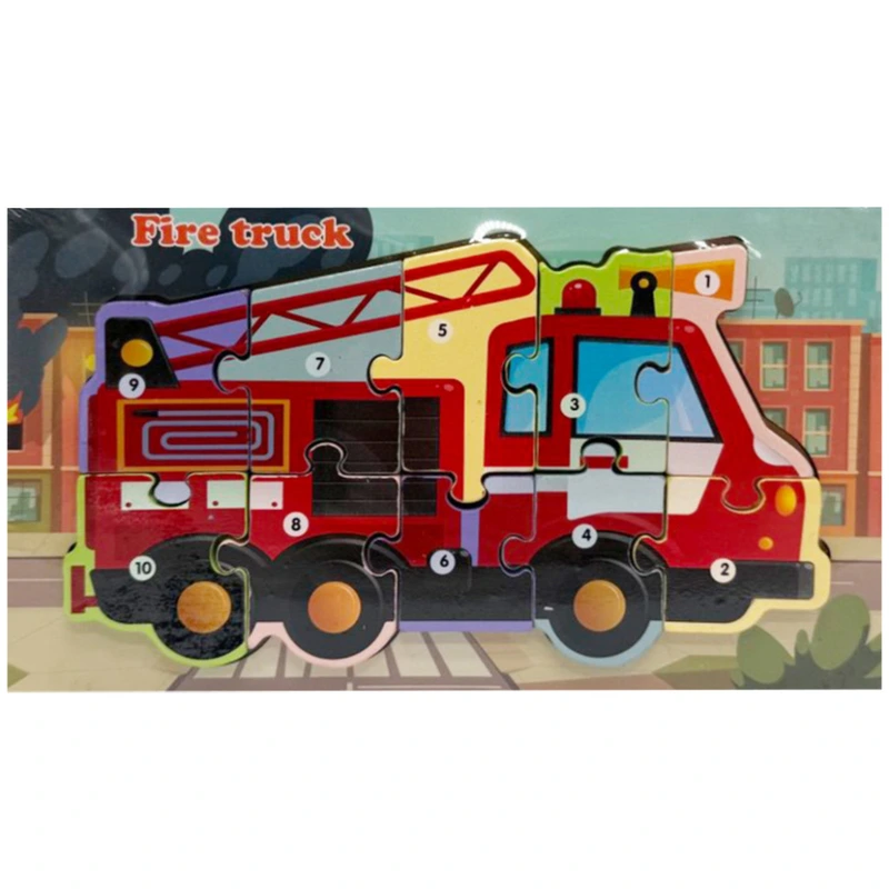 Дерев'яний пазл-вкладиш "Fire Truck" MD 1924-6, 10 елементів — Bambi