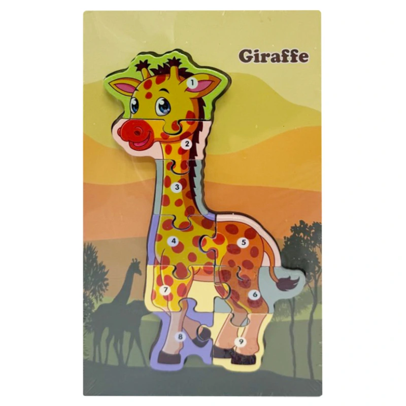 Дерев'яний пазл-вкладиш "Giraffe" MD 1924-12, 9 елементів