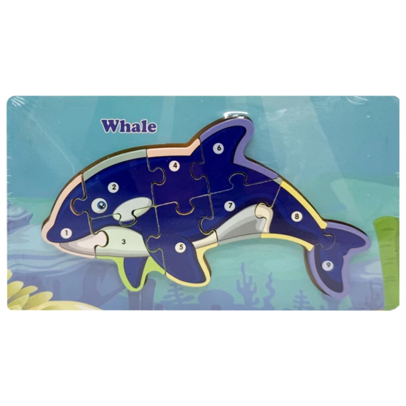 Дерев'яний пазл-вкладиш "Whale" MD 1924-1, 9 елементів — Bambi