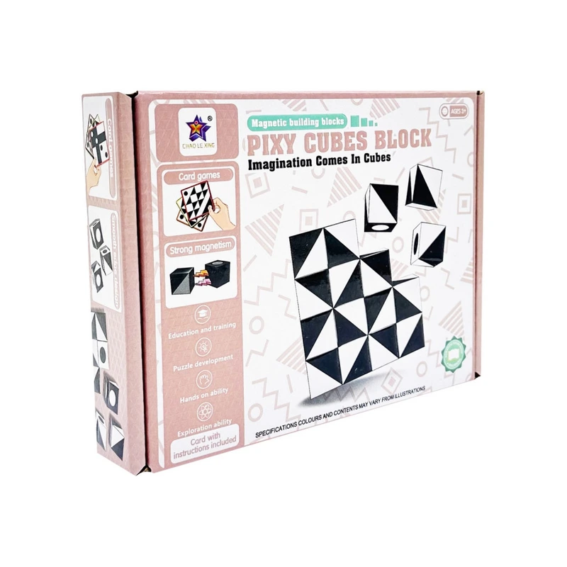 Дитяча гра-головоломка "Магнітні кубики" FD136(Black) 16 елементів, 8 карток