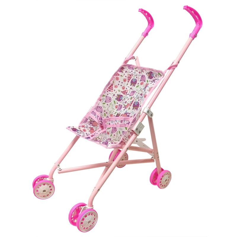 Дитяча колясочка для ляльок «Звірята» 9302 W-18 прогулянкова, складна — Bambi