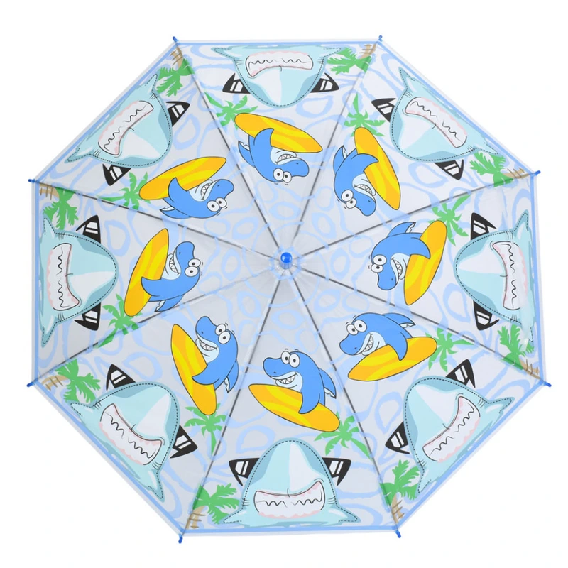 Дитяча парасолька "Акула" MK 5791(Blue) довжина 64,5 см, тростина 60 см, діаметр 85 см