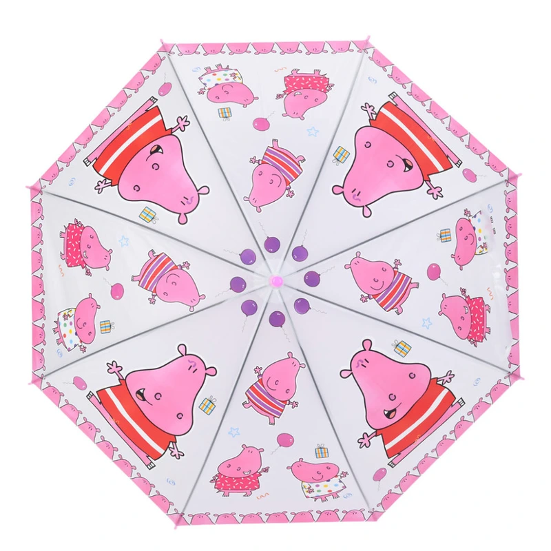 Дитяча парасолька "Бегемотик" MK 5793(Pink) довжина 65,5 см, тростина 60 см, діаметр 84 см