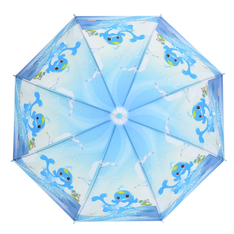 Дитяча парасолька "Дельфін" MK 5792(Blue) довжина 65 см, тростина 60,5 см, діаметр 85 см, спиця 48 см