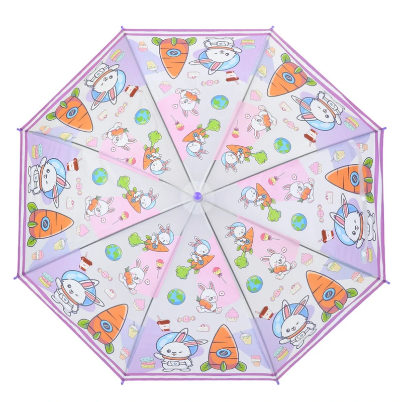 Дитяча парасолька "Кролик космонавт" MK 5790(Violet) довжина 65 см, тростина 60 см, діаметр 84 см, спиця 48 см