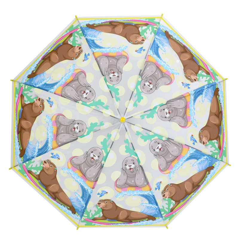 Дитяча парасолька "Морський котик" MK 5791(Yellow) довжина 64,5 см, тростина 60 см, діаметр 85 см