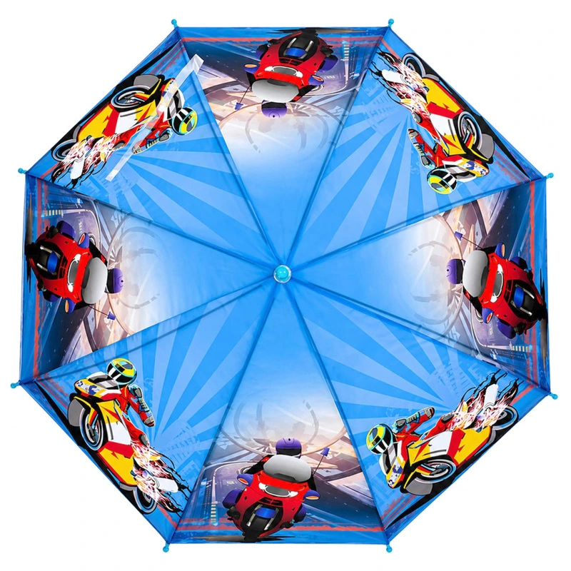 Дитяча парасолька "Мотоцикли" MK 5798 (Light-Blue) тростина 60,5 см, діаметр 83 см
