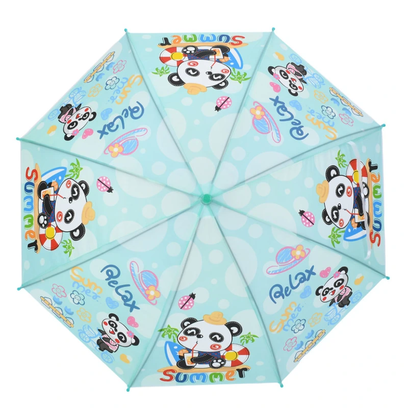 Дитяча парасолька "Panda Summer" MK 5801(Green) довжина 67 см, тростина 60,5 см, діаметр 84 см, спиця 47 см