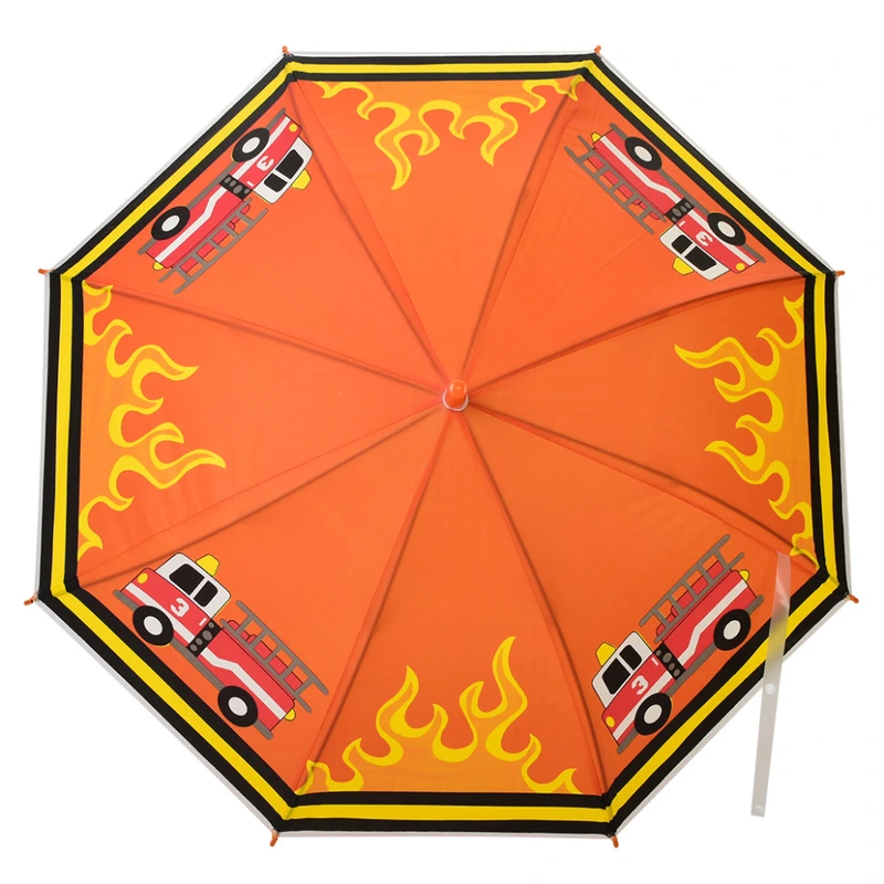 Дитяча парасолька "Пожежна машина" MK 5887(Orange) довжина 66 см, тростина 60,5 см, діаметр 84 см, спиця 48,5 см