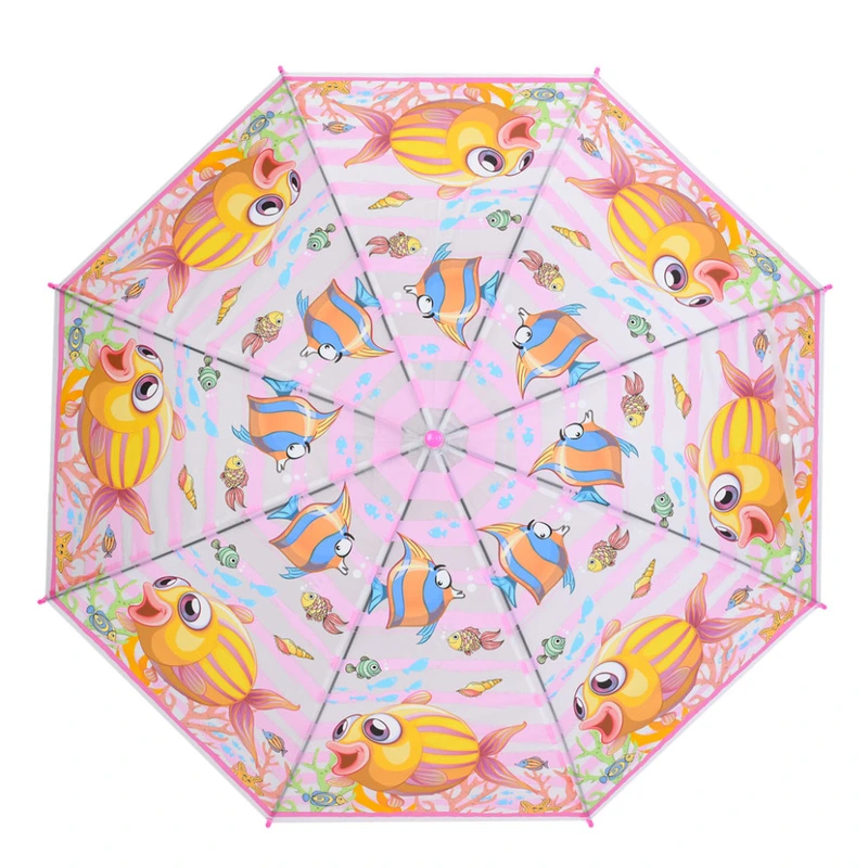 Дитяча парасолька "Рибка" MK 5791(Pink) довжина 64,5 см, тростина 60 см, діаметр 85 см