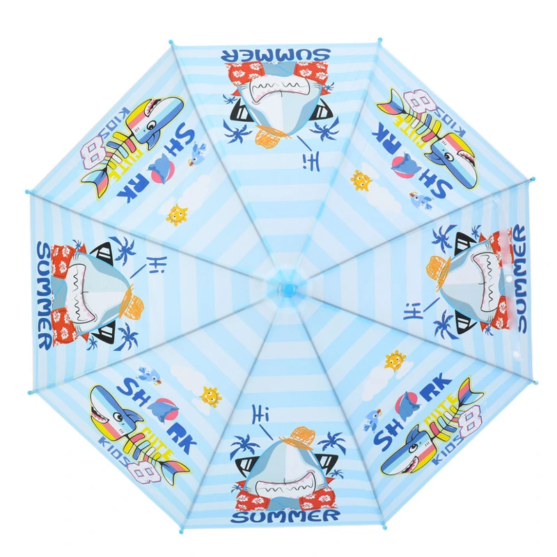 Дитяча парасолька "Shark Summer" MK 5801(Blue) довжина 67 см, тростина 60,5 см, діаметр 84 см, спиця 47 см