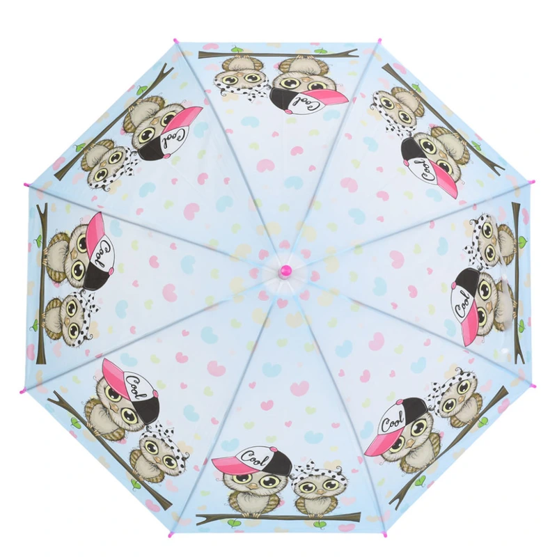 Дитяча парасолька "Совята" MK 5792(Pink) довжина 65 см, тростина 60,5 см, діаметр 85 см, спиця 48 см