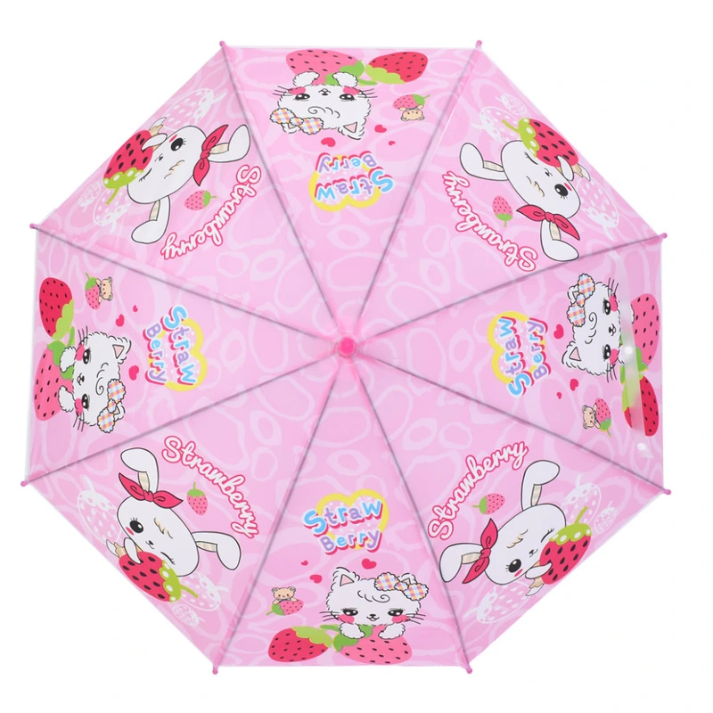 Дитяча парасолька "Strawberry" MK 5801(Pink) довжина 67 см, тростина 60,5 см, діаметр 84 см, спиця 47 см