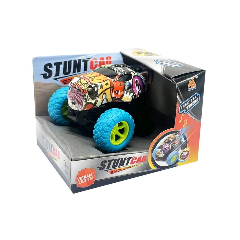 Дитяча трюкова машинка FL-20610C(Blue) інерційна, 11 см, оберт на 360° — Bambi