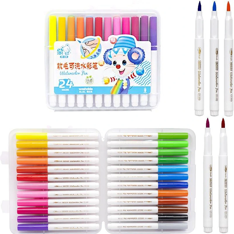 Дитячі фломастери "Water color pen" 228-24(Blue) 24 кольори — Bambi