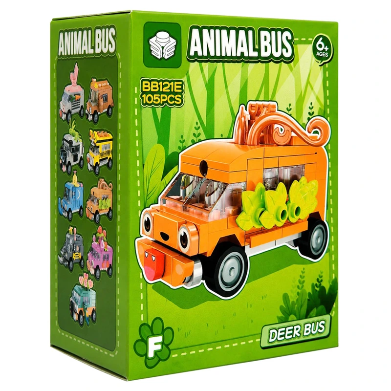 Дитячий конструктор Deer Bus BB121E-F серії "Animal Bus", 105 деталей — Bambi