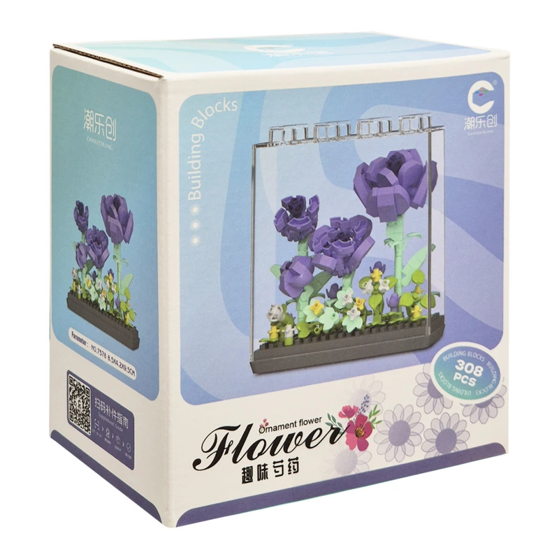 Дитячий Конструктор Ornament Flower 7378 у колбі, 308 деталей