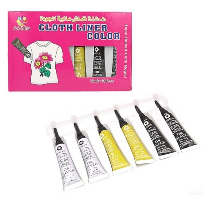 Набір фарб для одягу Dozen DSCN0673, 12 мл 6 шт — Bambi