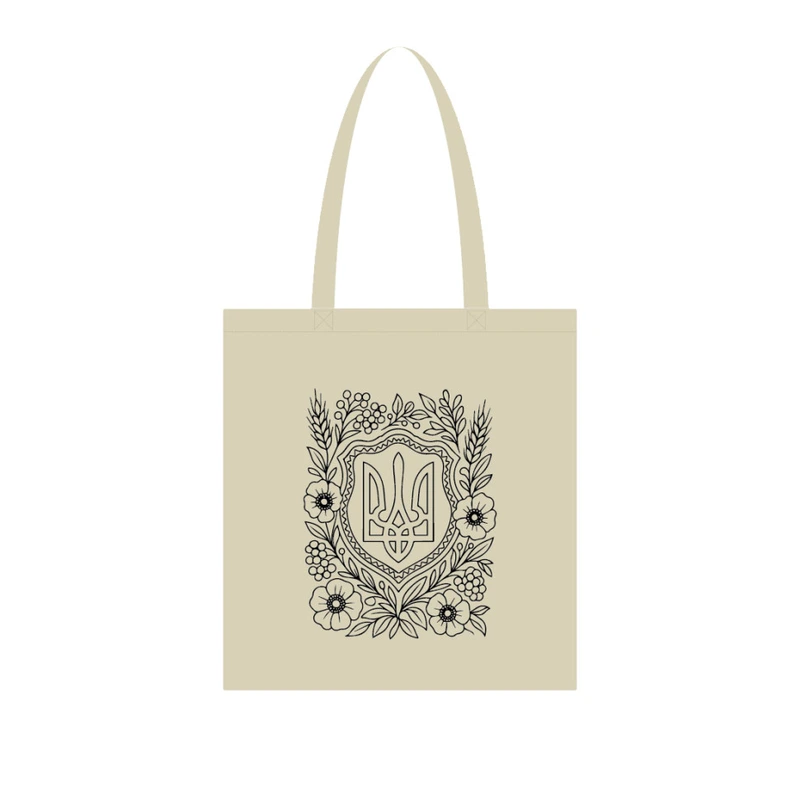 Екосумка для покупок "Герб України" Сумка-шоппер 190CCT-1, 38 x 42 см (190г/м2) — Bambi