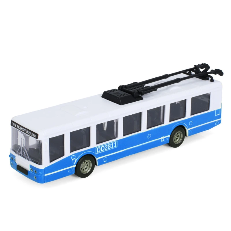 Іграшковий інерційний тролейбус 6336(Blue) гумові колеса, 17 см — Bambi