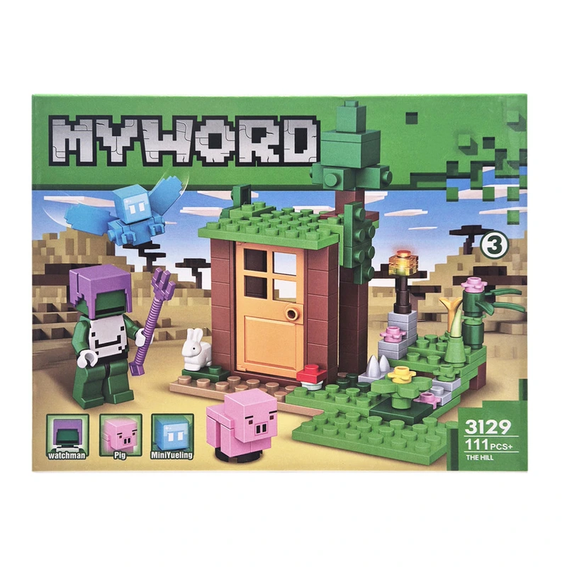 Конструктор детский Майнкрафт The hill Bambi 3129-3 пластик, 111 деталей