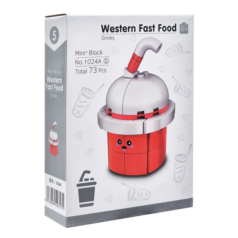 Конструктор дитячий "Western fast food: Drinks" 1024A-5, пластик, 73 деталі