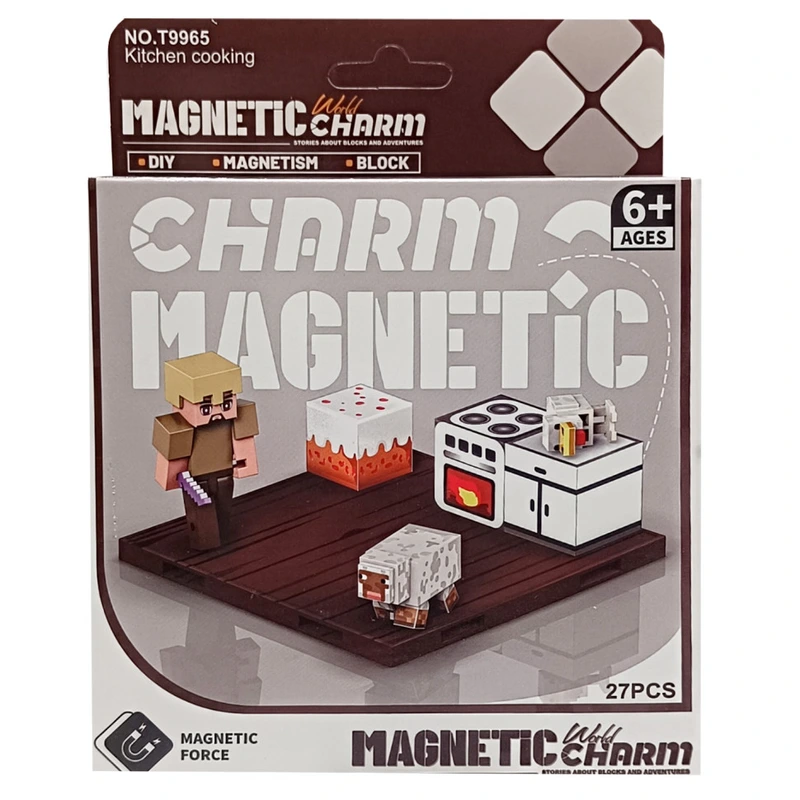 Дитячий магнітний конструктор Minecraft 9965, 27 деталей — Bambi