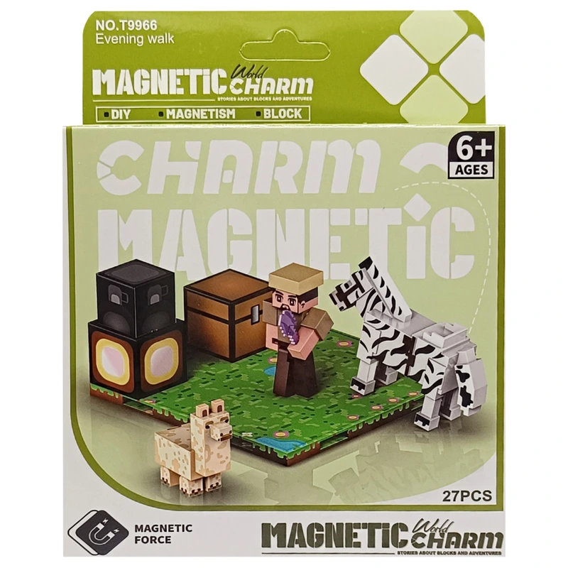 Дитячий магнітний конструктор Minecraft 9966, 27 деталей — Bambi