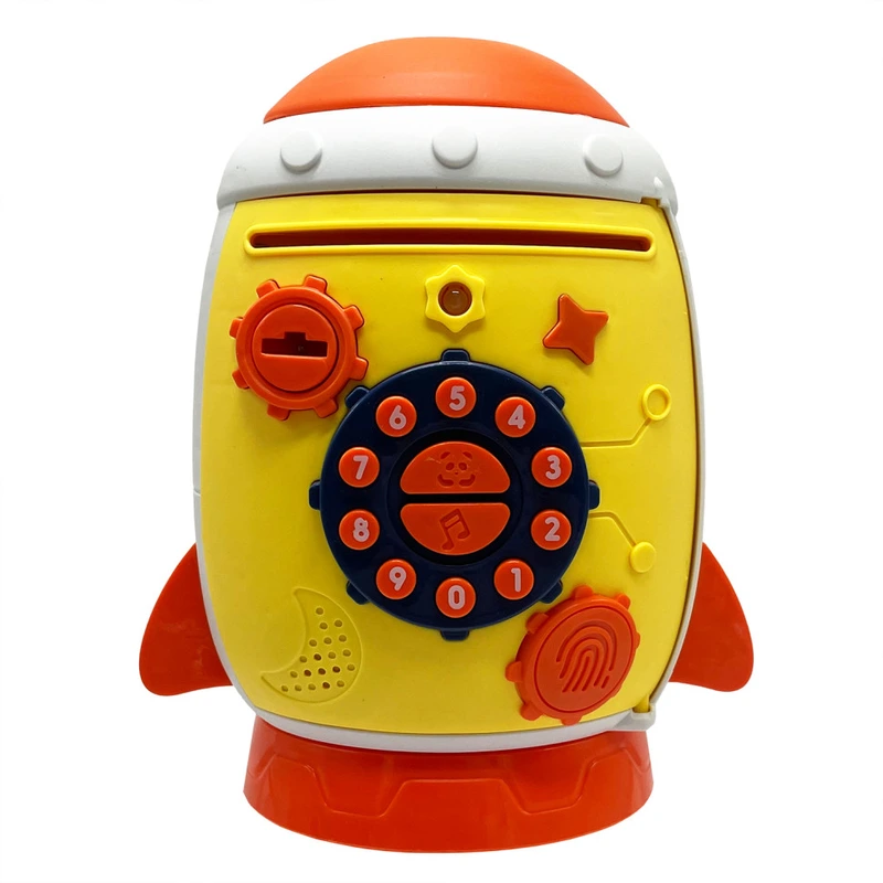 Дитячий банківський термінал "Ракета" MK 5401 музика, звуки тварин, ключ Жовтий — Bambi