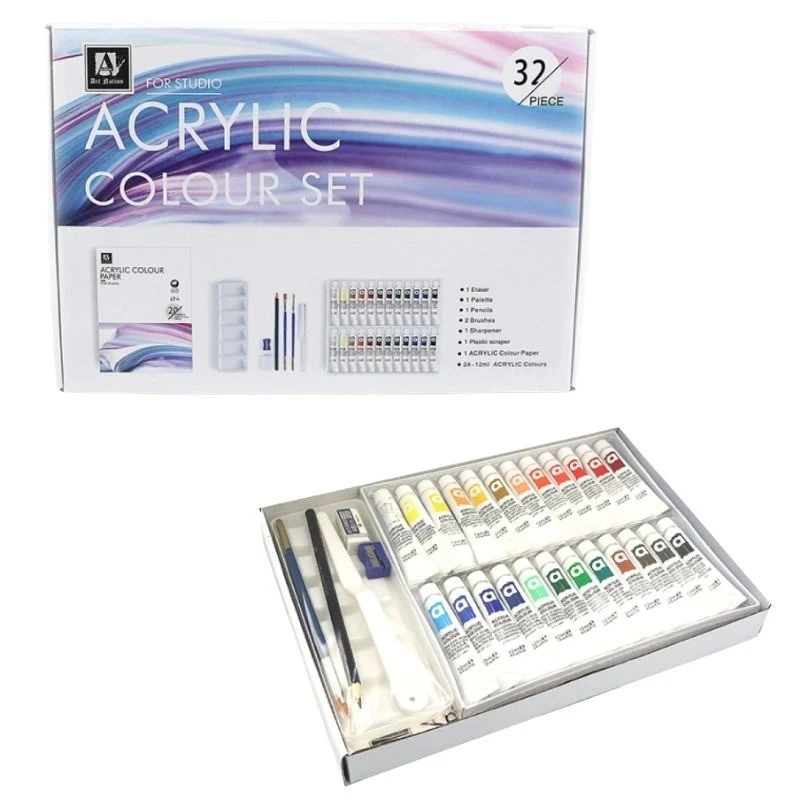 Набір для творчості "Art Nation" A32, 24 кольори по 12 мл, палітра — Bambi