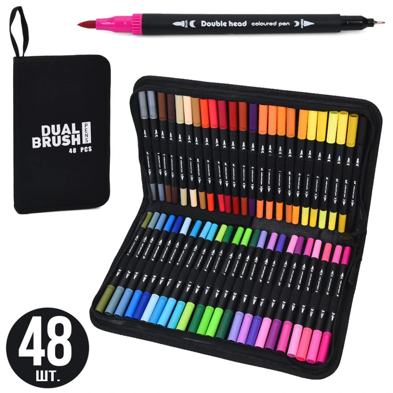 Набір двосторонніх маркерів MK 5766-48, у наборі 48 штук