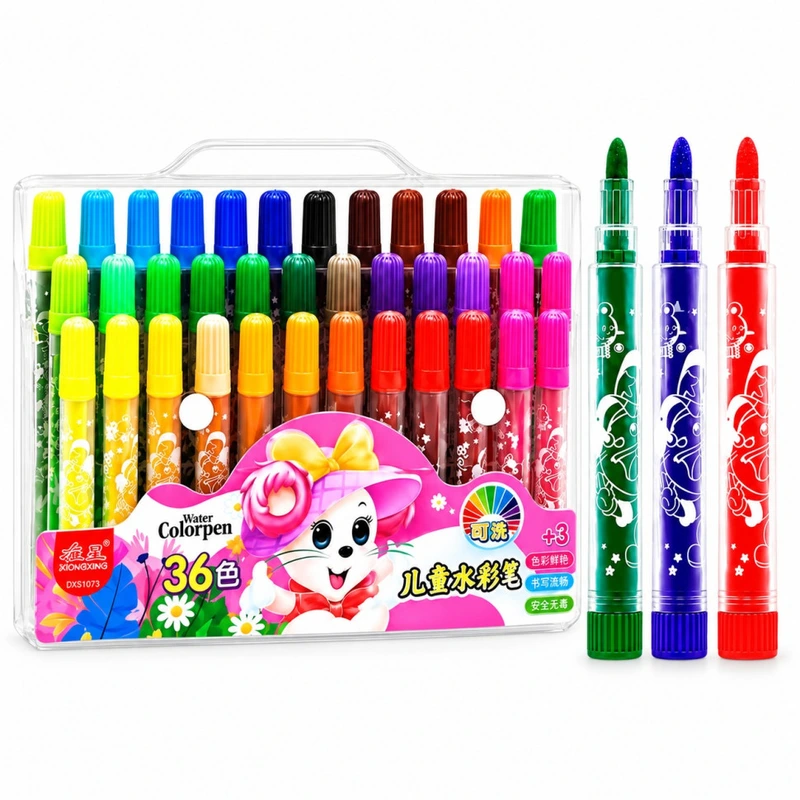 Набір фломастерів "Water color pen" 1103-36-Pink, 118556, 36 кольорів, у сумочці