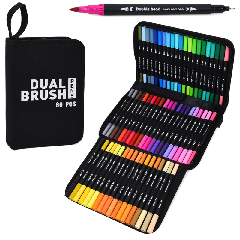 Набір скетч-маркерів MK 5766-60 двосторонні 60 штук — Bambi