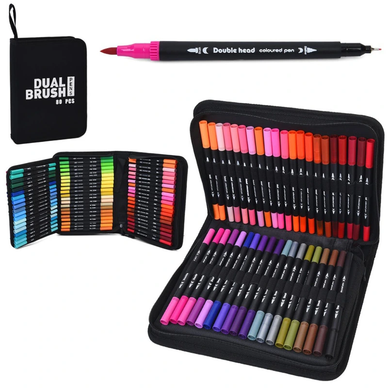 Набір скетч-маркерів MK 5766-80 двосторонні 80 штук