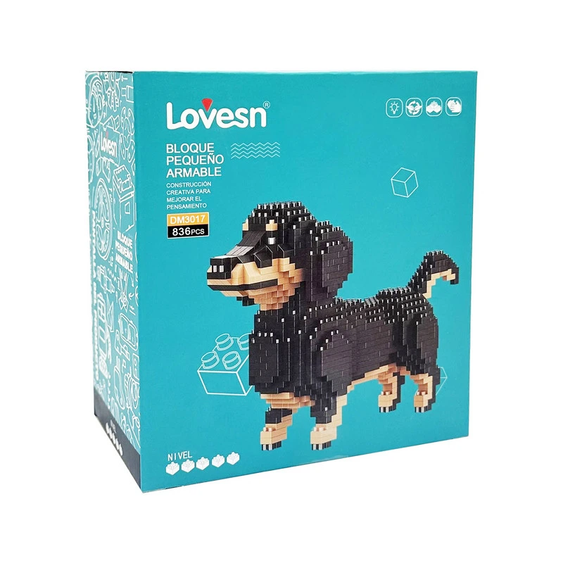 Піксельний конструктор "Такса" DM3017 пластиковий, 836 деталей — Bambi