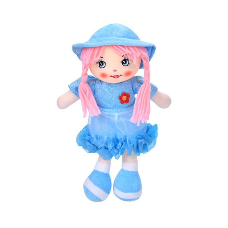 Дитяча іграшкова лялька YG0009(Blue) 33 см, м'яка набивна, петелька — Bambi